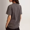 Camiseta gris antracita con cristales para mujer