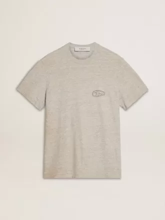 Camiseta gris para hombre con letras negras