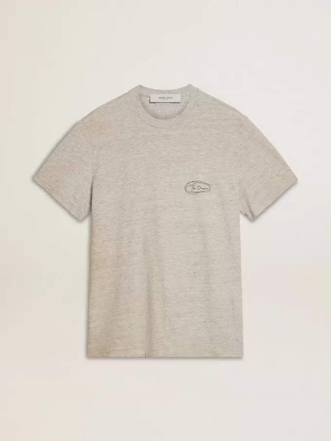 Camiseta gris para hombre con letras negras