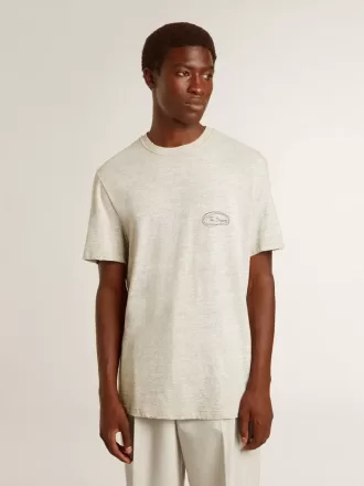 Camiseta gris para hombre con letras negras