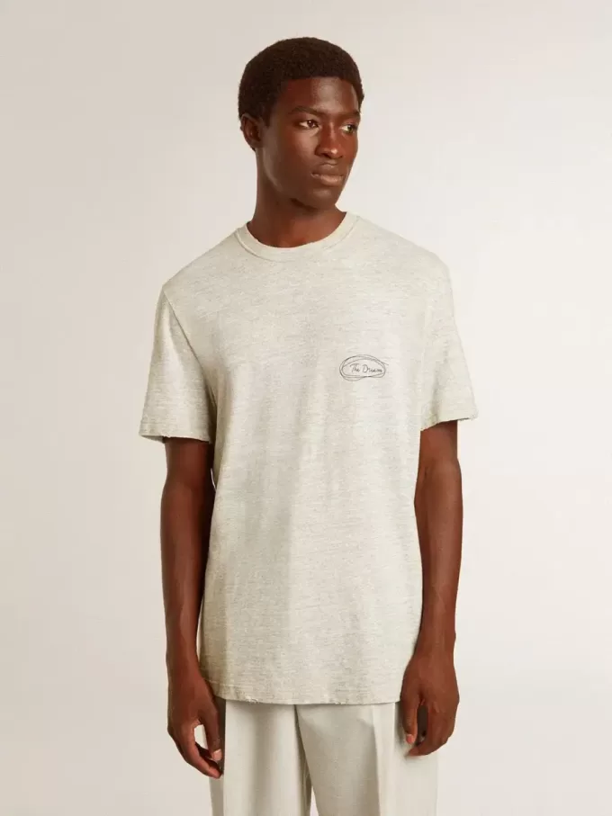 Camiseta gris para hombre con letras negras