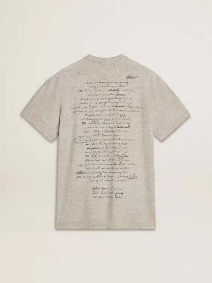 Camiseta gris para hombre con letras negras