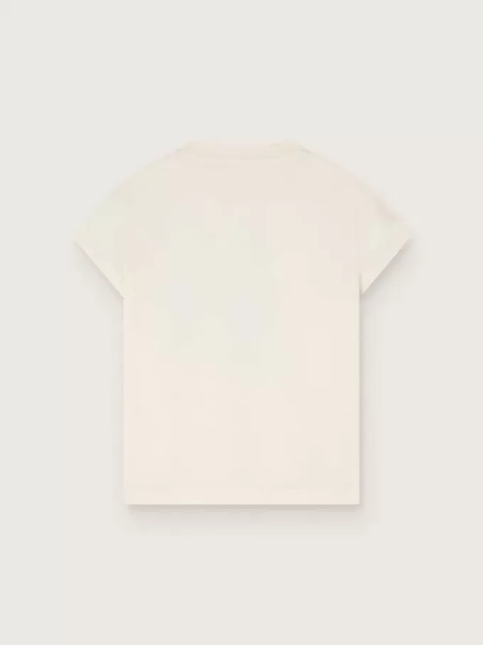 Camiseta Journey para niña en jersey de algodón blanco con estampado digital de la mascota y apliques de cristal Camiseta Journey para niña en jersey de algodón blanco con estampado digital de la mascota y apliques de cristal