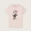 Camiseta Journey para niña en jersey de algodón rosa con estampado digital de la mascota