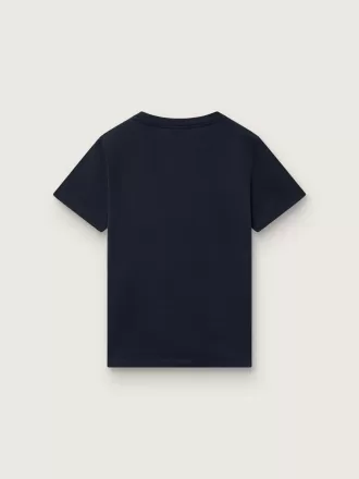 Camiseta Journey para niño en jersey de algodón azul con estampado digital de la mascota