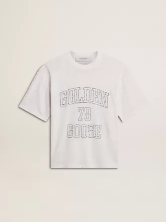 Camiseta ligera de lino blanco con estampado para mujer