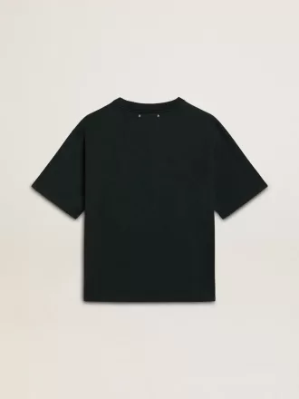 Camiseta negra con cristales para mujer