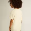 Camiseta para niño en blanco desgastado con letras multicolor