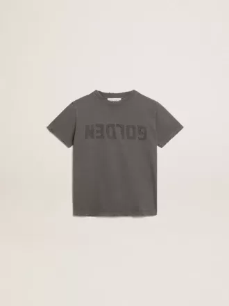 Camiseta para niño en color gris con tratamiento desgastado