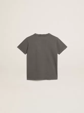 Camiseta para niño en color gris con tratamiento desgastado