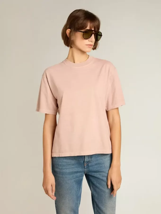 Camiseta rosa empolvado con logotipo invertido en la espalda – Jersey Capsule