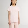 Camiseta rosa para niña con estampado rosa en la parte delantera