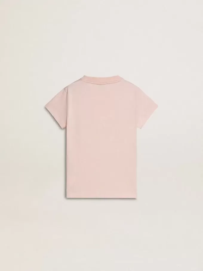 Camiseta rosa para niña con estampado rosa en la parte delantera