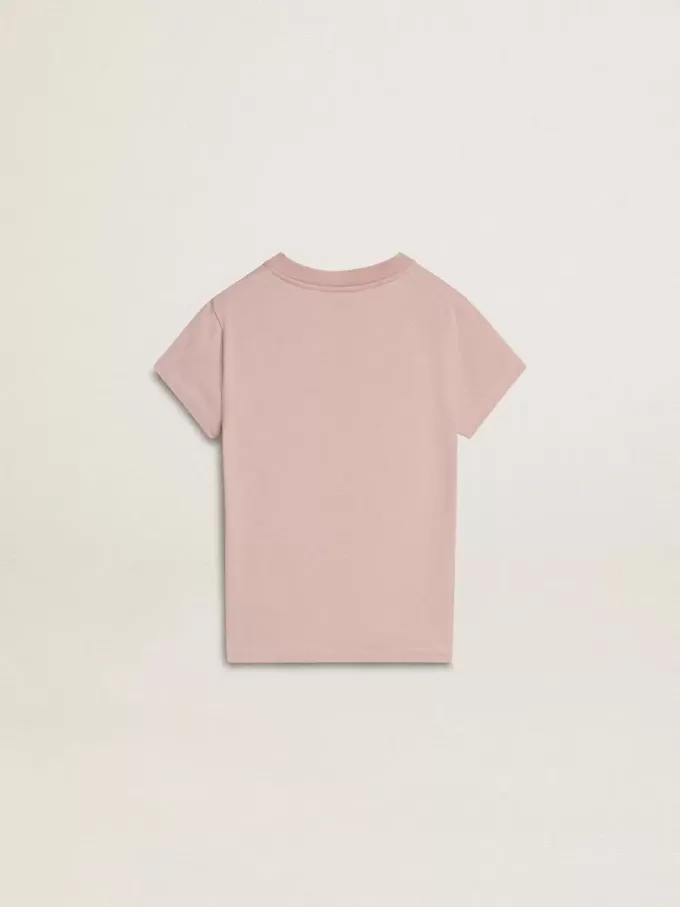 Camiseta rosa para niñas con estampado blanco Camiseta rosa para niñas con estampado blanco