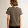 Camiseta slim fit desgastada en gris antracita Camiseta slim fit desgastada en gris antracita