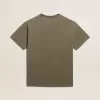 Camiseta verde oliva de corte regular con letras doradas en la parte delantera Camiseta verde oliva de corte regular con letras doradas en la parte delantera