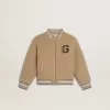 Cazadora bomber beige de felpa para niños