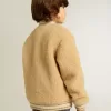 Cazadora bomber beige de felpa para niños