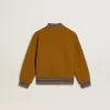 Cazadora bomber infantil de lana en color amarillo ocre con parche