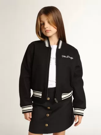 Cazadora bomber para niño en lana azul oscuro