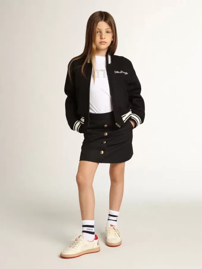 Cazadora bomber para niño en lana azul oscuro