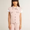 Chaleco vaquero rosa para niña