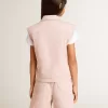 Chaleco vaquero rosa para niña