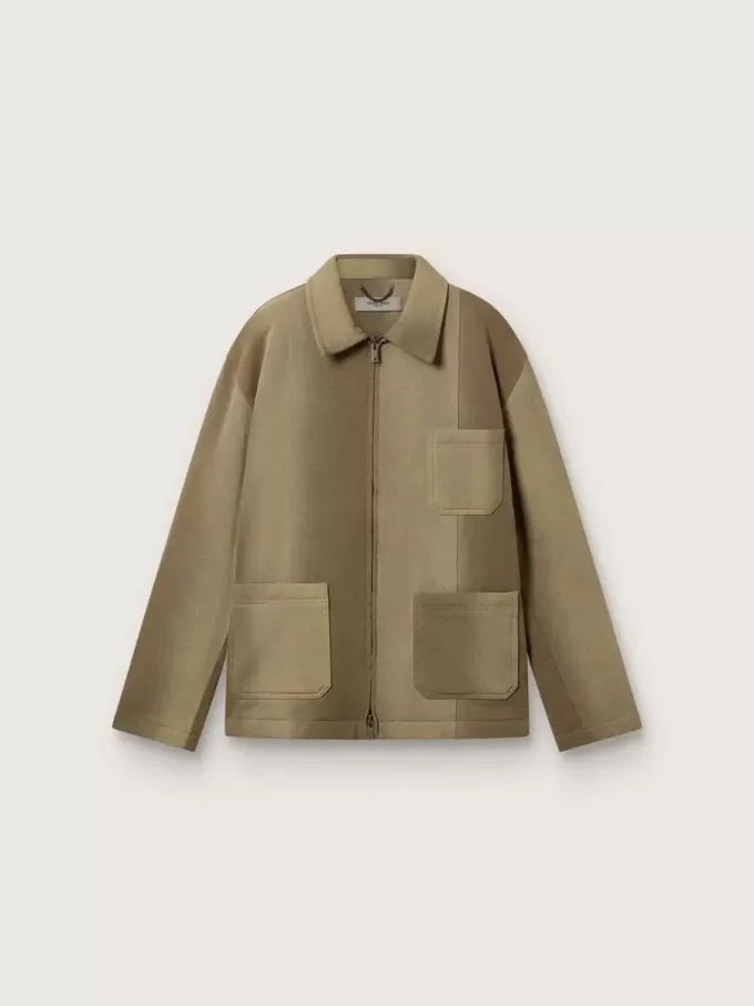 Chaqueta acolchada unisex en tonos caqui