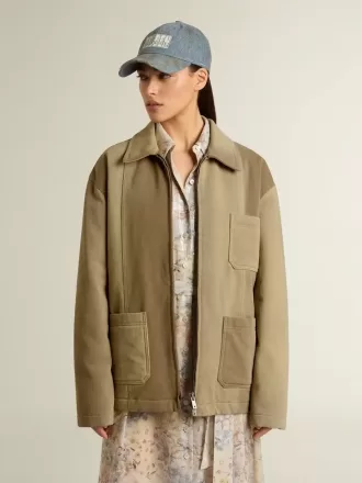 Chaqueta acolchada unisex en tonos caqui