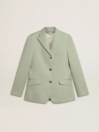 Chaqueta blazer de mujer en lana verde salvia