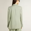 Chaqueta blazer de mujer en lana verde salvia