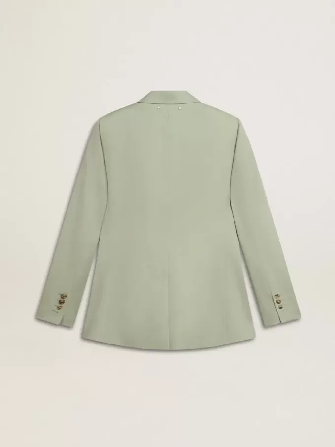 Chaqueta blazer de mujer en lana verde salvia