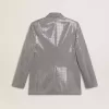 Chaqueta boyfriend de lana con doble botonadura, micro estampado de pata de gallo y lentejuelas Chaqueta boyfriend de lana con doble botonadura, micro estampado de pata de gallo y lentejuelas