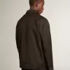 Chaqueta con cremallera para hombre en gabardina de lana negra