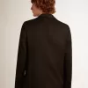 Chaqueta de esmoquin para hombre en gabardina de lana negra
