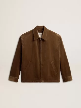 Chaqueta de pana verde oliva para hombre