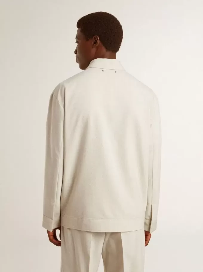 Chaqueta deportiva de lana mezclada color caqui para hombre