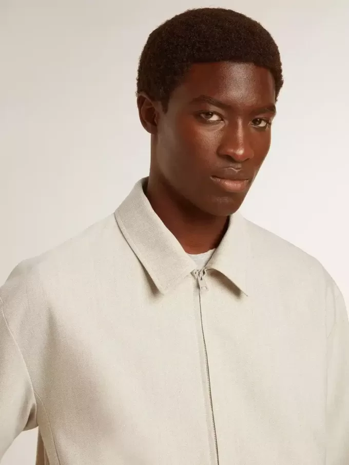 Chaqueta deportiva de lana mezclada color caqui para hombre