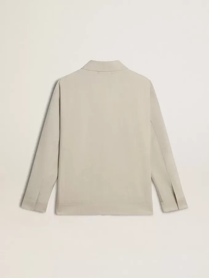 Chaqueta deportiva de lana mezclada color caqui para hombre