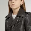 Chaqueta motera para niño en piel desgastada Chaqueta motera para niño en piel desgastada