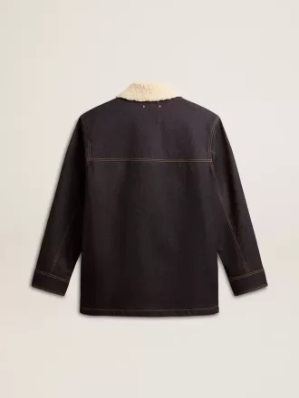 Chaqueta tipo peacoat de denim para hombre