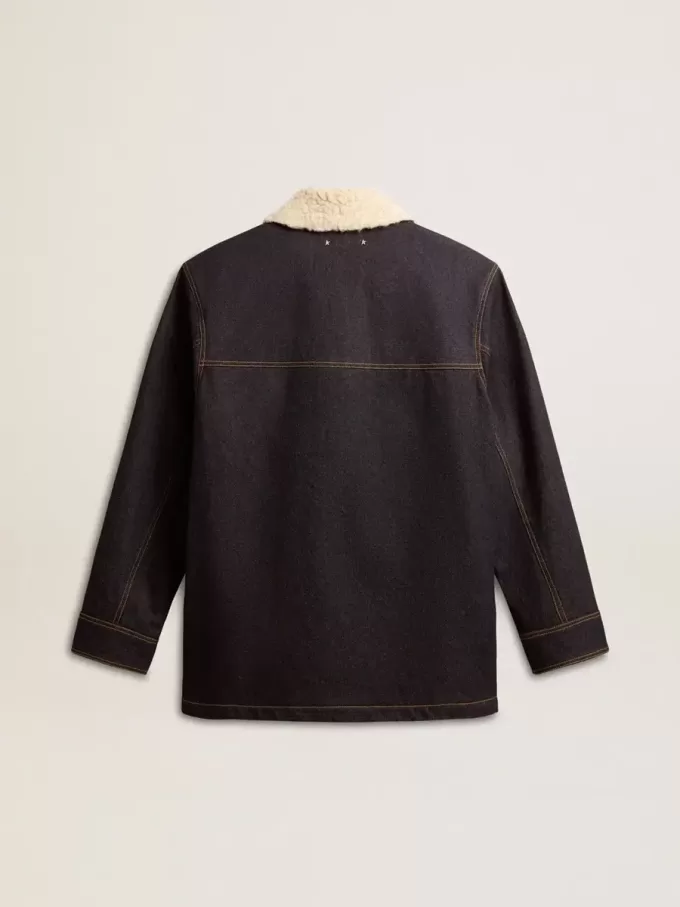 Chaqueta tipo peacoat de denim para hombre