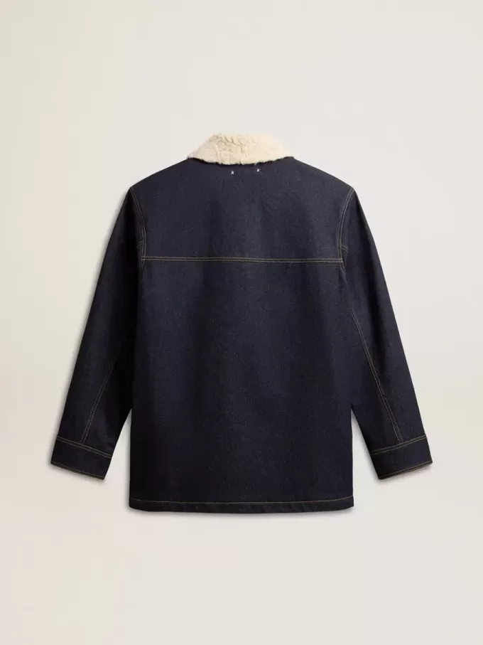 Chaqueta tipo peacoat de denim para hombre