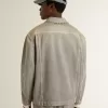 Chaqueta vaquera gris para hombre con tachuelas