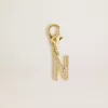 Charm con la letra N en latón dorado con cristales