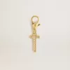 Charm con la letra T en latón dorado con cristales