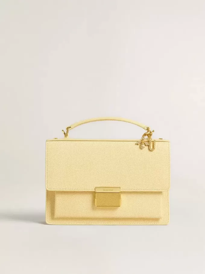 Charm con la letra U en latón dorado con cristales