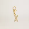 Charm con letra X en latón dorado con cristales