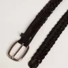 Cinturón de hombre en piel trenzada negra
