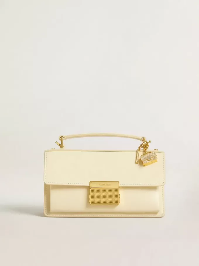 Colgante con la letra I en latón dorado con cristales